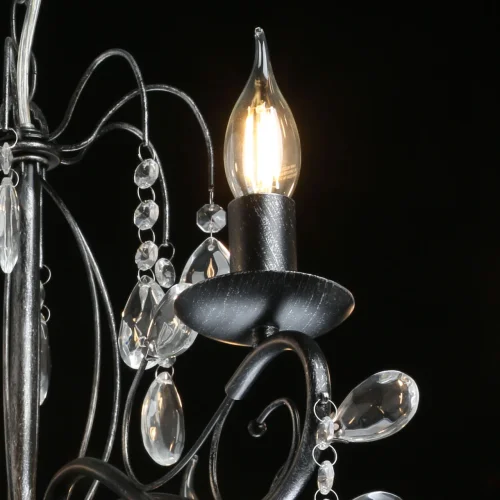 Люстра подвесная Лада 442010708 DeMarkt без плафона на 8 ламп, основание патина чёрное в стиле классический  фото 6