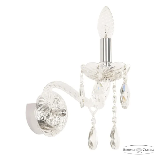 Бра 107B/1/165 Ni Bohemia Ivele Crystal без плафона на 1 лампа, основание прозрачное никель в стиле классический sp
