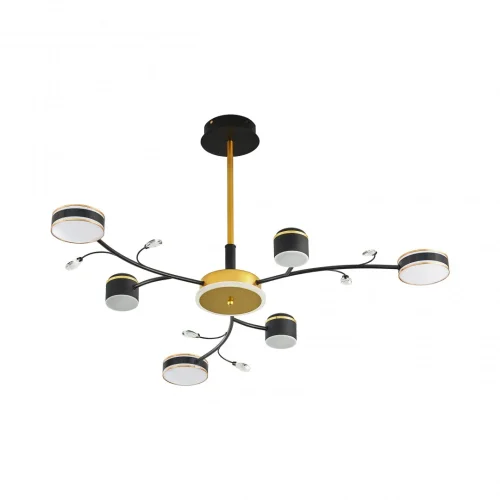 Люстра на штанге LED Ferrara-71040 276240/6+1 BK/GD Arte Milano белая на 1 лампу, основание чёрное в стиле современный фото 12 Люстра на штанге LED Ferrara-71040 276240/6+1 BK/GD Arte Milano белая на 1 лампу, основание чёрное в стиле современный фото 12
