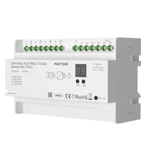 Диммер DALI DT6 четырёхканальный TRIAC 230VAC DIN 721020 Maytoni на 1 , основание белое в стиле 