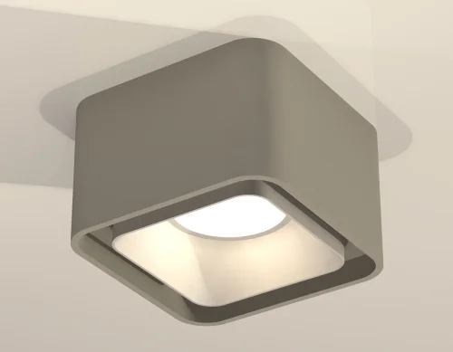 Светильник накладной XS7834001 Ambrella light серый 1 лампа, основание серое в стиле хай-тек современный квадратный фото 4