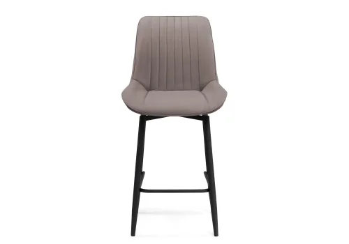 Полубарный стул Седа К крутящийся латте / черный 520603 Woodville, бежевый/велюр, ножки/металл/чёрный, размеры - ****500*580 фото 2