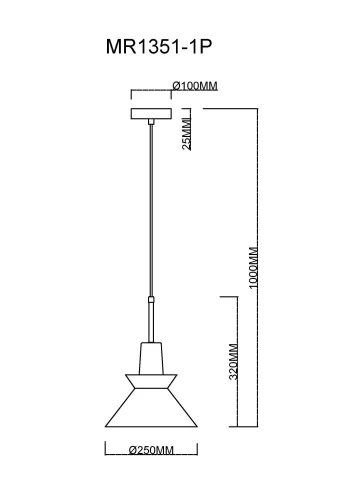 Светильник подвесной Kristina MR1351-1P MyFar серый 1 лампа, основание чёрное в стиле современный скандинавский лофт  фото 6