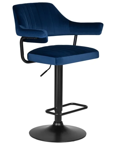 Стул барный набор 2 шт. SET-2 5019_BlackBase-LM CHARLY BLACK, цвет сиденья синий велюр (MJ9-117), цвет основания черный Dobrin, /велюр, ножки/металл/чёрный, размеры - 990*1200***610*540 фото 3 Стул барный набор 2 шт. SET-2 5019_BlackBase-LM CHARLY BLACK, цвет сиденья синий велюр (MJ9-117), цвет основания черный Dobrin, /велюр, ножки/металл/чёрный, размеры - 990*1200***610*540 фото 3