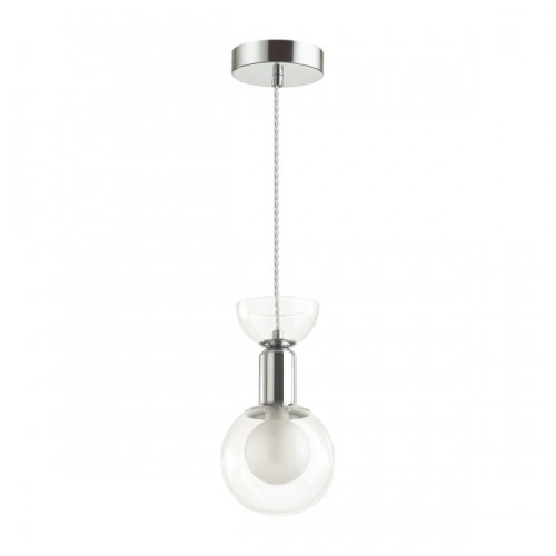 Светильник подвесной Karisma 5619/1 Lumion прозрачный 1 лампа, основание хром в стиле современный шар