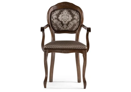 Деревянный стул Лауро орех / шоколад 450647 Woodville, коричневый/ткань, ножки/массив бука/орех, размеры - ****570*600 фото 2