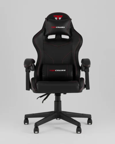 Кресло спортивное TopChairs Druid, черный УТ000039467 Stool Group, чёрный/экокожа, ножки/полимер/чёрный, размеры - 1250*1350***490*470 фото 12