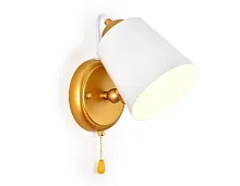 Бра с выключателем TR3103 Ambrella light белый 1 лампа, основание золотое в стиле современный 