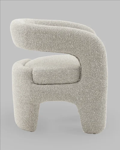 Кресло лаунж Bones, серебристый УТ000041678 Stool Group, серебряный/букле, ножки/фанера/серебристый серый, размеры - *****мм фото 3