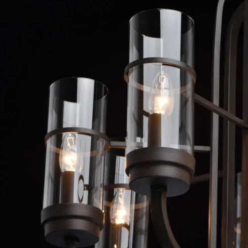 Люстра подвесная Замок 249018708 MW-Light прозрачная на 8 ламп, основание коричневое в стиле кантри  фото 5