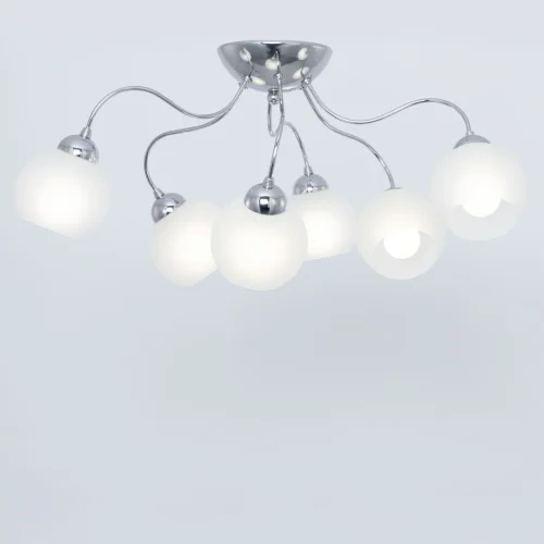 Люстра потолочная Лучиана CL147161 Citilux белая на 6 ламп, основание хром в стиле современный  фото 3