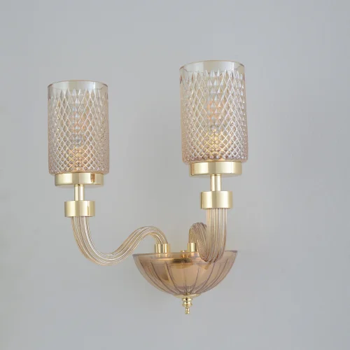 Бра SILVESTRO AP2 AMBER Crystal Lux янтарный золотой на 2 лампы, основание янтарное золотое в стиле классический фото 4