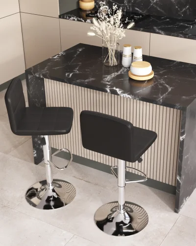 Стул барный Малави NEW, черный NP УТ000039146 Stool Group, /экокожа, ножки/металл/, размеры - 910*1110**** фото 3