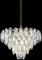 Люстра подвесная хрустальная Eletta WE139.16.103 Wertmark прозрачная на 16 ламп, основание хром в стиле современный 