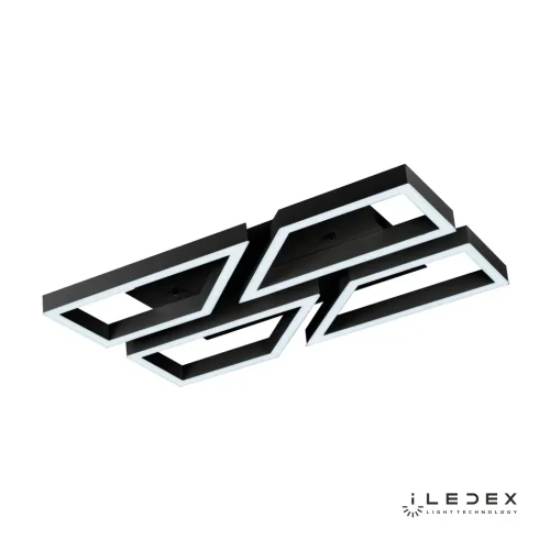 Люстра потолочная LED с пультом Stellar 8302-780x550-X-T BK iLedex чёрная на 1 лампу, основание чёрное в стиле современный хай-тек с пультом квадраты фото 3
