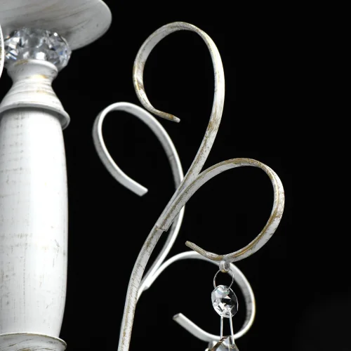 Люстра подвесная Свеча 683012905 DeMarkt без плафона на 5 ламп, основание белое в стиле классический  фото 12