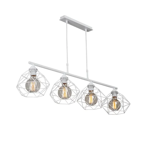 Светильник подвесной V4269-0/4S Vitaluce без плафона на 4 лампы, основание белое в стиле лофт 