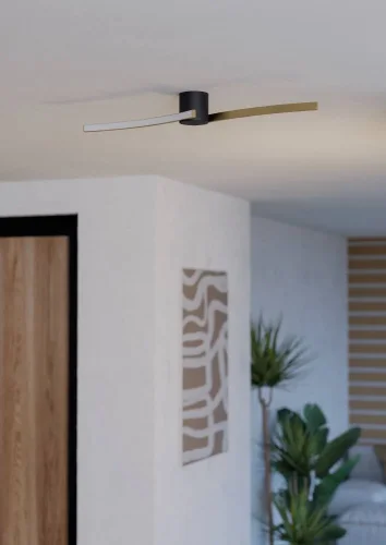 Светильник потолочный LED Aieta 901215 Eglo латунь на 1 лампу, основание чёрное в стиле современный хай-тек фото 5