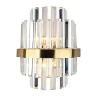 Бра Saviano OML-69011-02 Omnilux прозрачный 2 лампы, основание золотое в стиле современный 