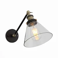 Бра лофт Evoluto SL237.411.01 ST-Luce прозрачный 1 лампа, основание бронзовое чёрное в стиле лофт 