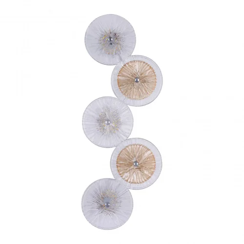 Бра LED AM-1252B 5.1252B.D250.H600.LED Ni Arte Milano прозрачный янтарный на 1 лампу, основание никель в стиле современный 