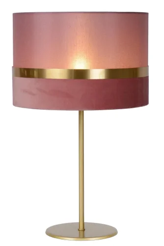 Настольная лампа Extravaganza Tusse 10509/81/66 Lucide розовая 1 лампа, основание золотое металл в стиле современный 