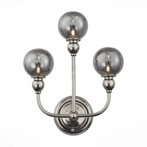 Бра Funhi SL552.101.03 St-Luce прозрачный серый на 3 лампы, основание никель в стиле лофт 
