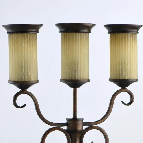 Настольная лампа Айвенго 669031403 Chiaro без плафона 3 лампы, основание коричневое металл в стиле ковка кантри  фото 4