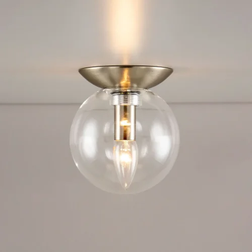 Светильник потолочный Томми CL102511 Citilux прозрачный 1 лампа, основание матовое хром в стиле модерн шар фото 5