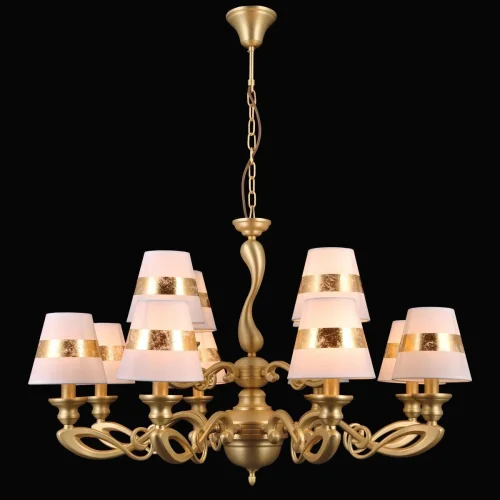 Люстра подвесная 75004/12C GOLD Natali Kovaltseva золотая белая на 12 ламп, основание латунь в стиле классический 