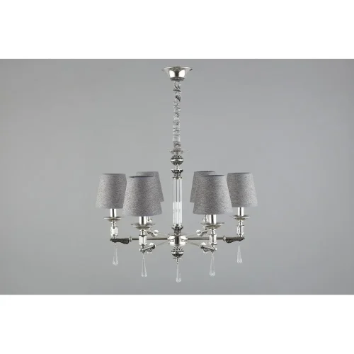 Люстра подвесная Rivoli OML-64203-06 Omnilux серая на 6 ламп, основание серебряное в стиле классический фото 6