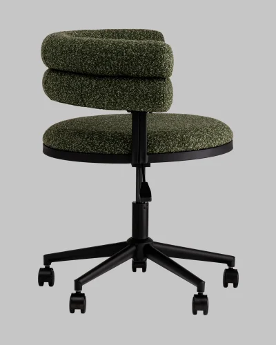 Стул офисный Ponty, зелёный, чёрные ножки УТ000040477 Stool Group, зелёный/букле, ножки/пластик/чёрный, размеры - 670*750***700*610 фото 3