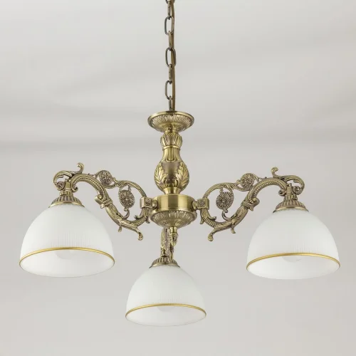 Люстра подвесная / потолочная Адриана CL405233 Citilux белая на 3 лампы, основание бронзовое в стиле классический  фото 3