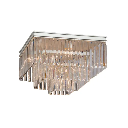 Люстра потолочная V5147-0/4+4+1PL Vitaluce прозрачная на 9 ламп, основание бежевое в стиле современный классический 