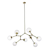 Люстра подвесная Chieti SL1506.203.08 ST-Luce прозрачная на 8 ламп, основание золотое в стиле минимализм молекула шар