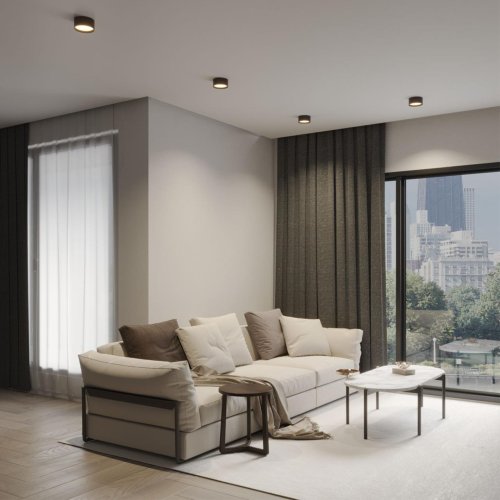 Светильник накладной LED с переключателем цветовой температуры Orbis 359597 Novotech белый чёрный на 1 лампу, основание чёрное в стиле современный хай-тек круглый фото 3