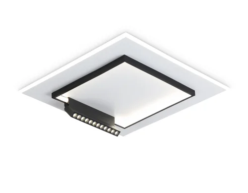 Светильник потолочный LED с пультом FL51455 Ambrella light белый чёрный 1 лампа, основание белое в стиле современный хай-тек с пультом