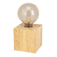 Настольная лампа Prestwick 2 43733 Eglo без плафона 1 лампа, основание бежевое коричневое дерево металл в стиле современный 
