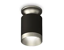 Светильник накладной Techno spot XS6302140 Ambrella light чёрный 1 лампа, основание серебряное в стиле современный круглый