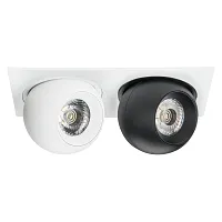 Светильник точечный LED Intero i5266474 Lightstar чёрный белый 2 лампы, основание белое в стиле хай-тек современный 