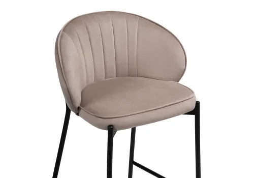 Полубарный стул Нейл латте / черный 528461 Woodville, бежевый/велюр, ножки/металл/чёрный, размеры - ****580*450 фото 5