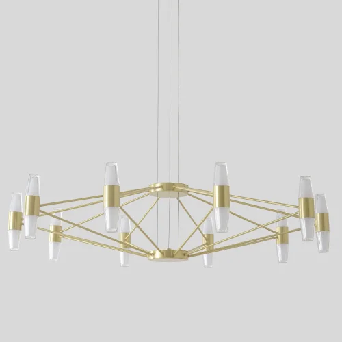 Люстра подвесная LED DOROTEA SP10 GOLD Crystal Lux белая на 1 лампу, основание золотое в стиле современный фото 2