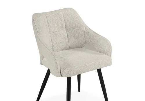 Стул на металлокаркасе Hera beige / black 15844 Woodville, бежевый/букле, ножки/металл/чёрный, размеры - ****550*600 фото 6