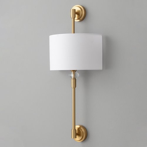 Бра VINTAGE AP2 BRASS Crystal Lux белый на 2 лампы, основание латунь в стиле классический 