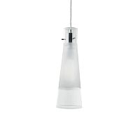 Светильник подвесной KUKY SP1 TRASPARENTE Ideal Lux белый 1 лампа, основание хром в стиле современный 