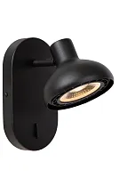 Бра с выключателем Sensas 30997/11/30 Lucide чёрный 1 лампа, основание чёрное в стиле современный 