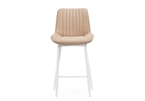 Полубарный стул Седа К бежевый / белый 511170 Woodville, бежевый/велюр, ножки/металл/белый, размеры - ****490*570 фото 2