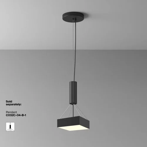 Светильник потолочный LED Zon C032CL-24W3K-SQ-B Maytoni белый 1 лампа, основание чёрное в стиле современный  фото 2