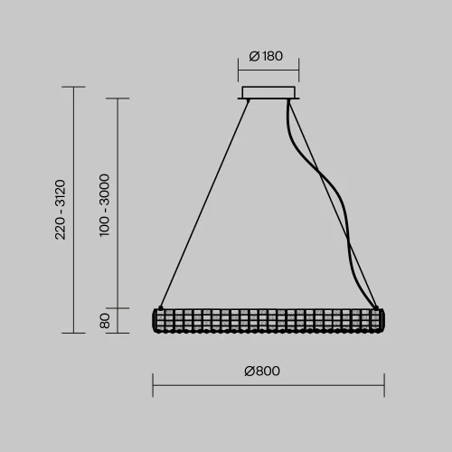 Люстра подвесная LED Castello MOD335PL-L40CH3K Maytoni прозрачная на 1 лампа, основание хром в стиле современный кольца фото 6