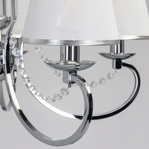 Люстра подвесная Федерика 684013005 MW-Light белая на 5 ламп, основание никель в стиле современный  фото 6